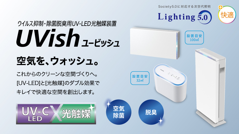 ウイルス抑制・除菌脱臭用UV-LED光触媒装置 UVish（ユービッシュ ...