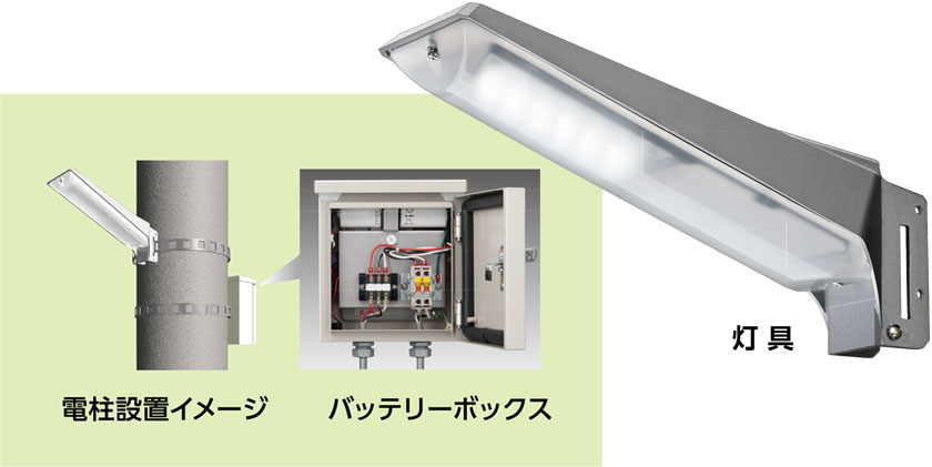 バッテリー付LED防犯灯